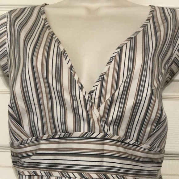 Fitted stripped top with cap sleeves size L - Picture 2 of 7